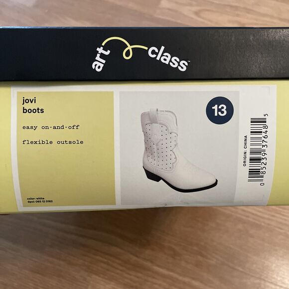 Art Class Girls Jovi Western Cowboy Boots White Studded Size 13 NIB New In Box - Picture 14 of 16